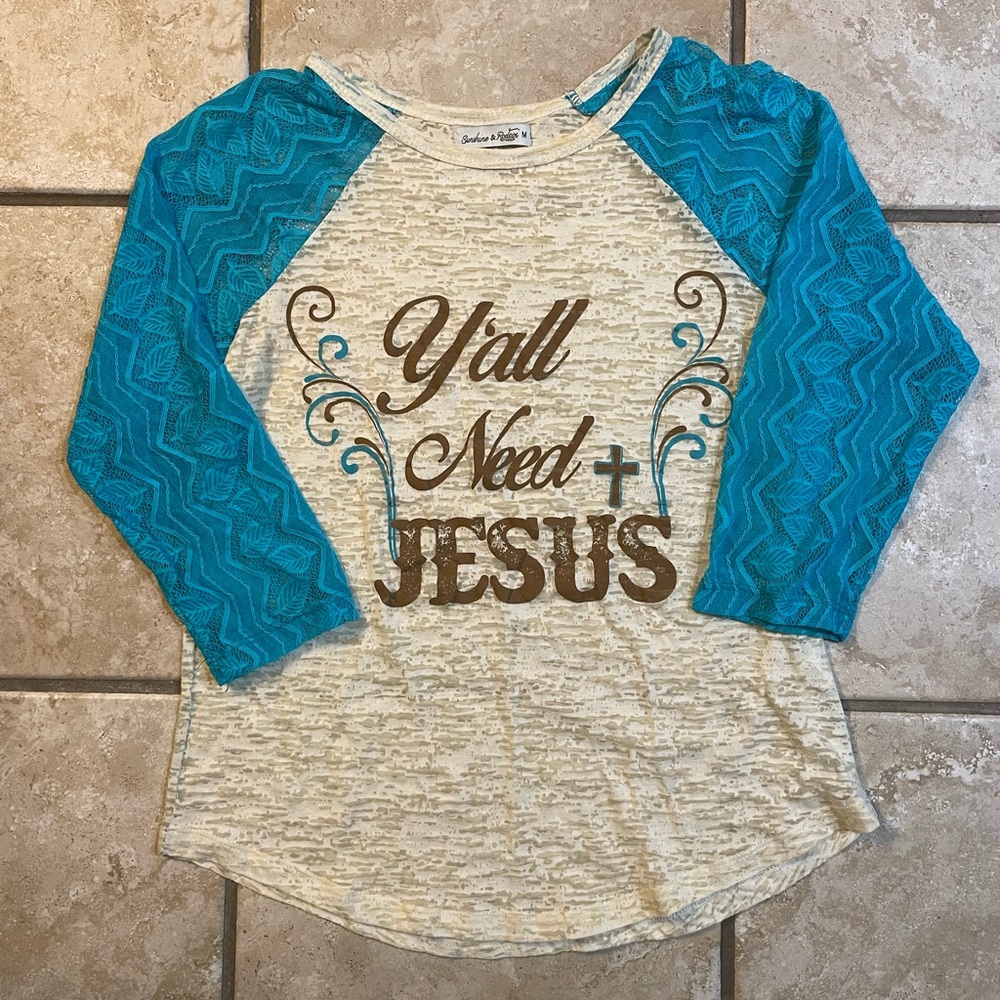Medium Sunshine & Rodeos Lace shirt